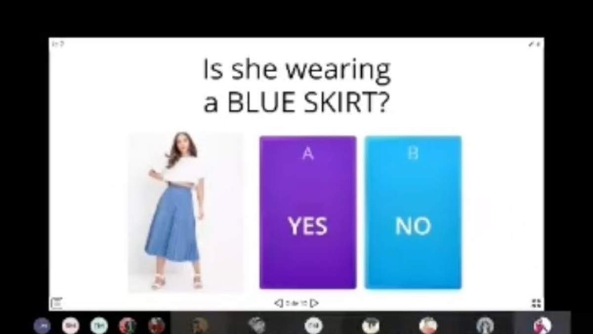 Pantalla de la clase virtual de la profesora Jaqueline