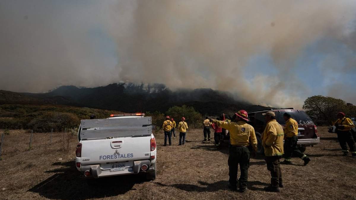 Trabajos para controlar el incendio en La Primavera