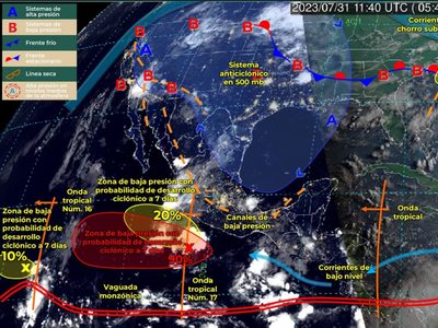 La onda tropical 17 y la posibilidad de un ciclón tropical mantendrán las lluvias en el país