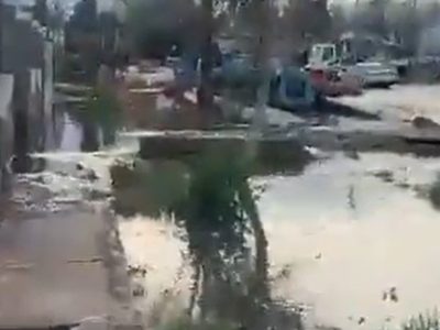 Hartazgo: vecinos de Corralitos salieron a la calle a protestar por los desbordes cloacales