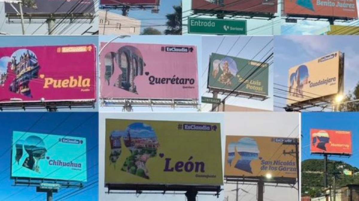 Espectaculares que promueven a Claudia Sheinbaum