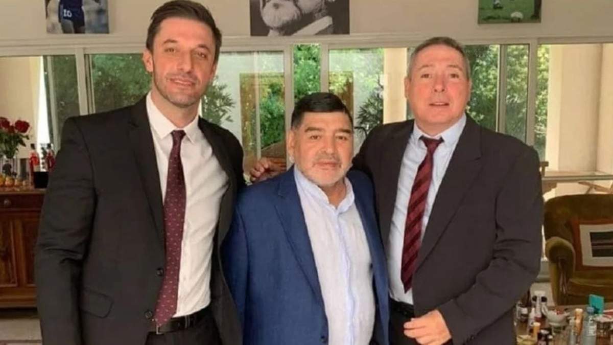Matías Morla, Diego Maradona y Víctor Stinfale. Fuente: (Instagram)