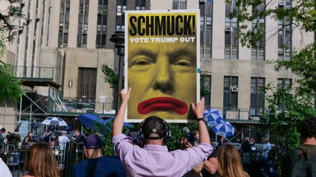 Manifestación contra el expresidente Donald Trump en Nueva York