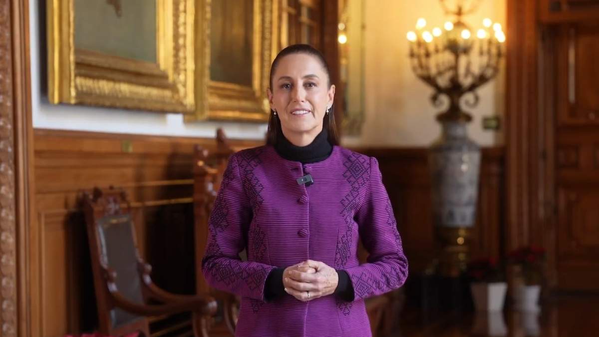 La presidenta Claudia Sheinbaum en su mensaje