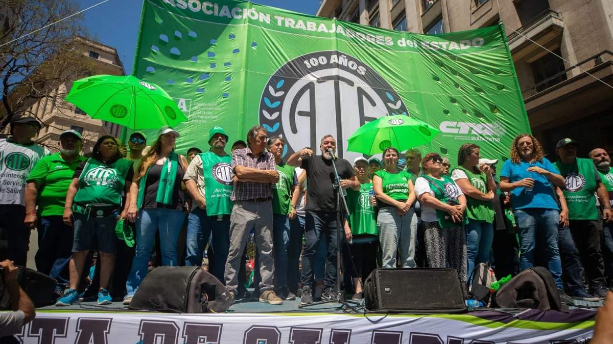 La ATE vuelve a protestar contra el Gobierno. Fuente: (X)