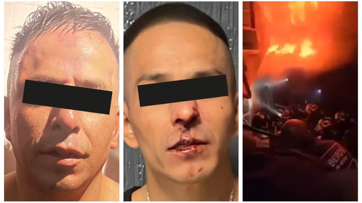 Los detenidos y el incendio que ocasionaron