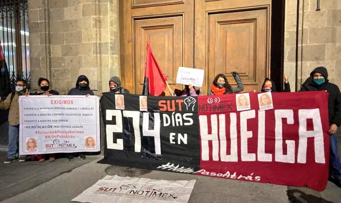 Protesta de trabajadores de Notimex