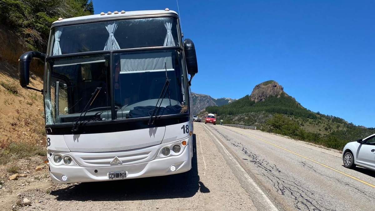 El colectivo sobre la Ruta Nacional 40. Fuente: (RSM).