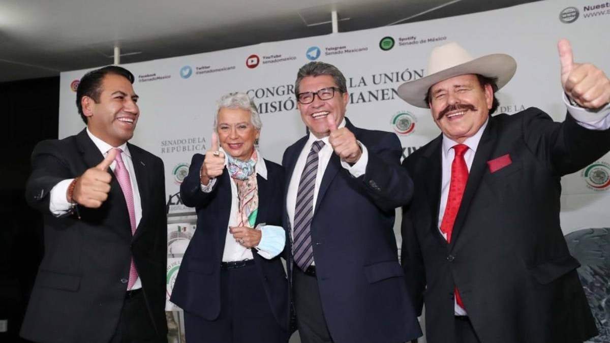 Los senadores Eduardo Ramírez, Olga Sánchez Cordero, Ricardo Monreal y Armando Guadiana