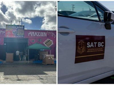 Denuncian presunta extorsión de SAT BC contra tienda de saldos en Tijuana