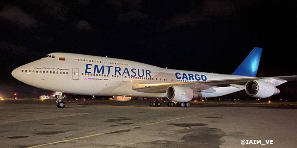 Un avión de la aerolínea venezolana Emtrasur
