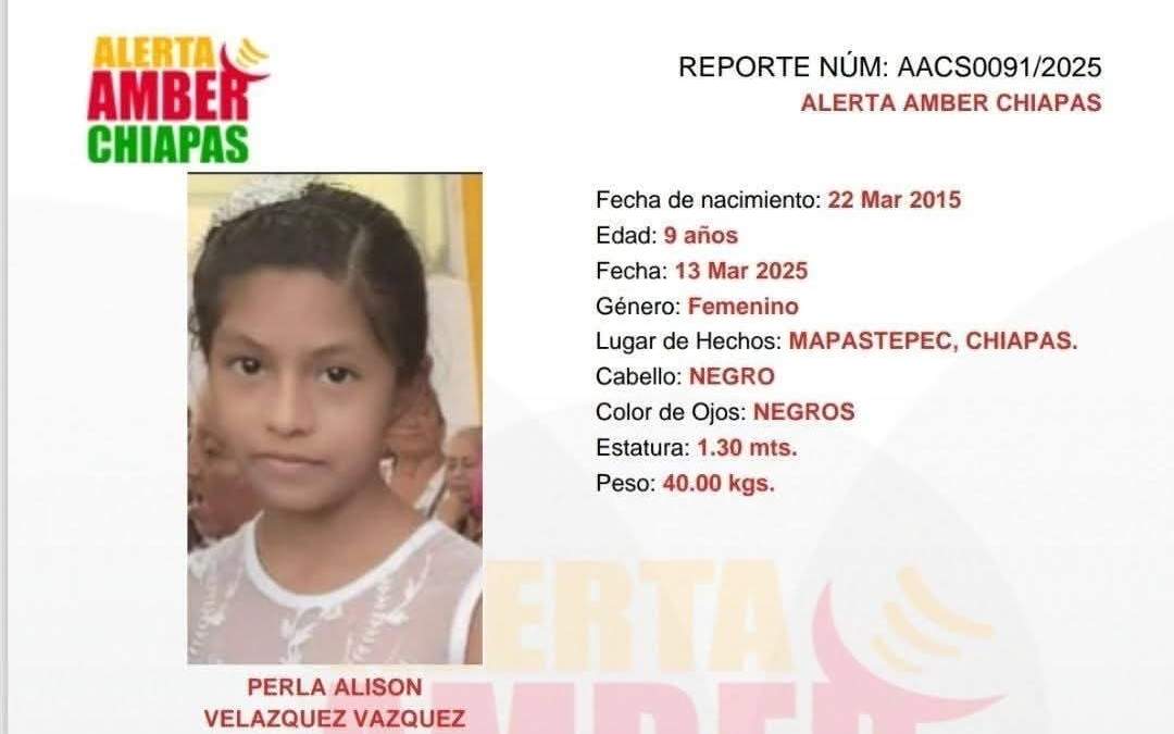 Chiapas: Hallan el cuerpo sin vida de niña de 9 de años desaparecida desde el 13 de marzo