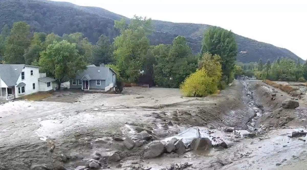 Aludes de tierra y lodo en zonas residenciales al este de California