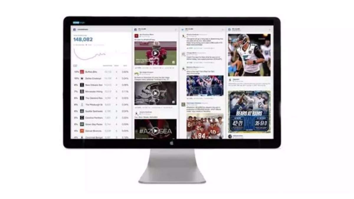 Interfaz de CrowdTangle en la pantalla de un sobremesa