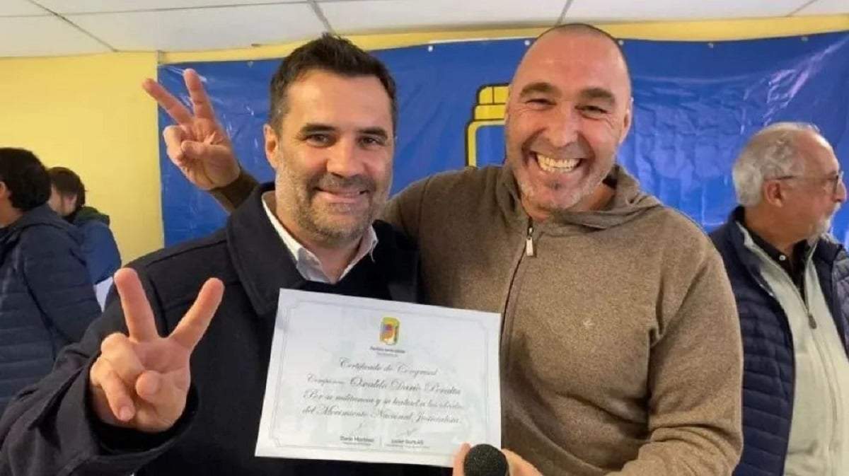 Los diputados provinciales de UxP Darío Martínez y Darío Peralta. Fuente: (Noticias Nqn)