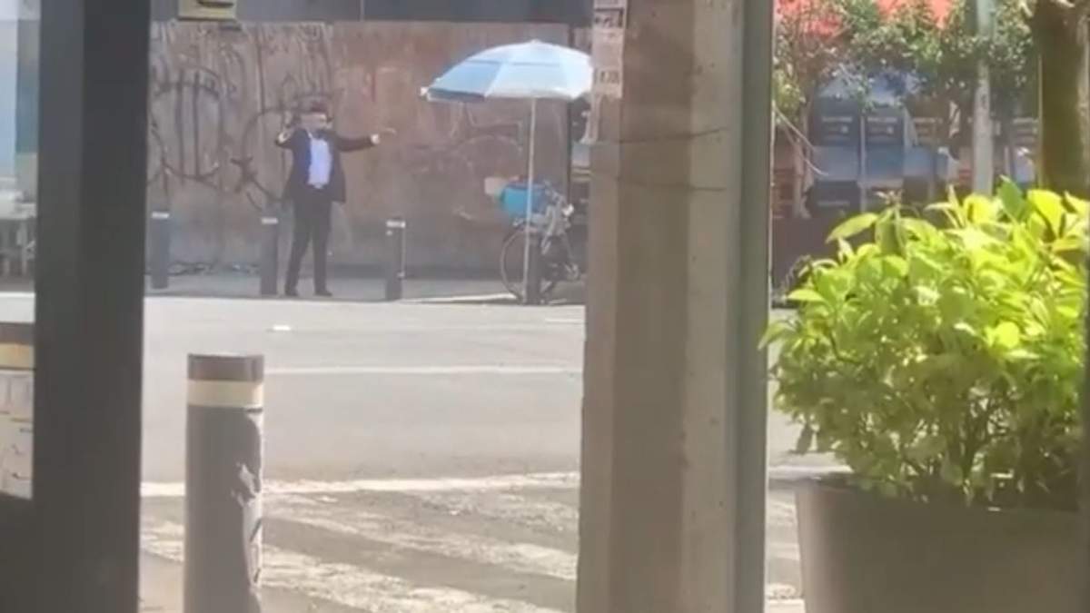 Uno de los presuntos ladrones en la Del Valle