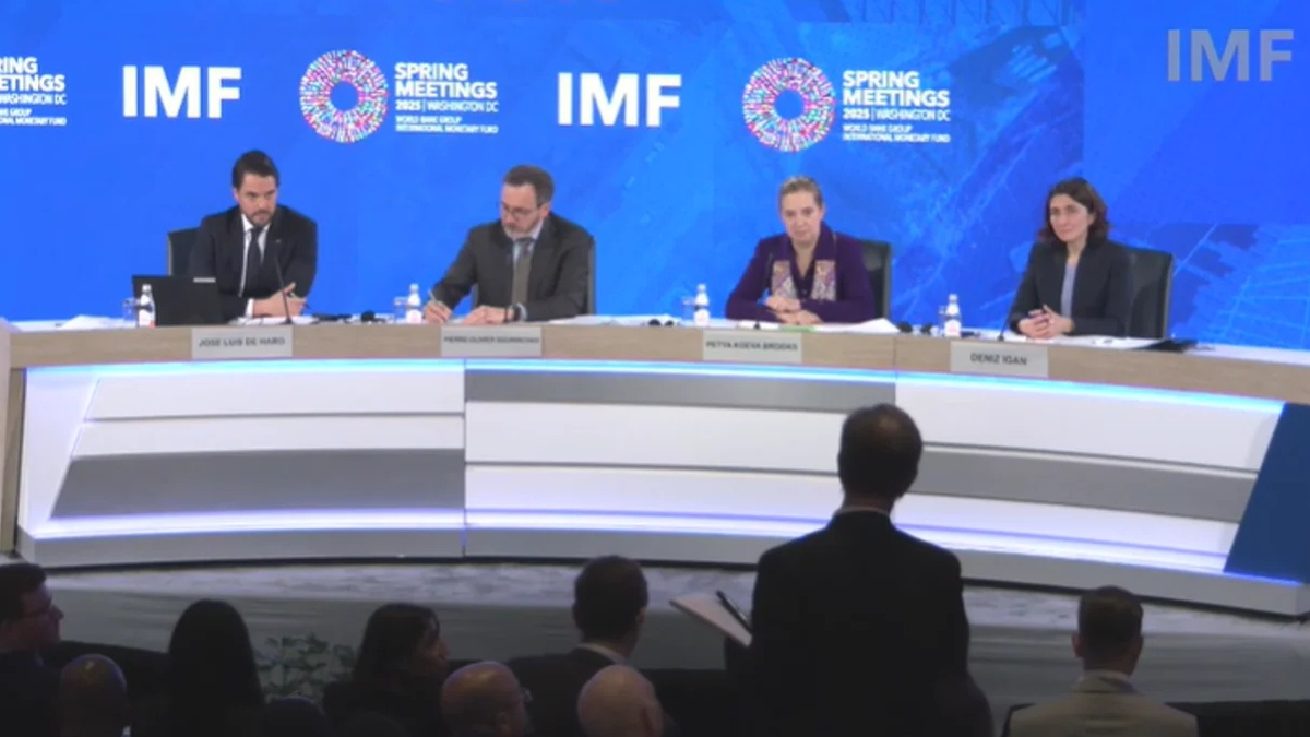 Rueda de prensa del FMI en Washington.