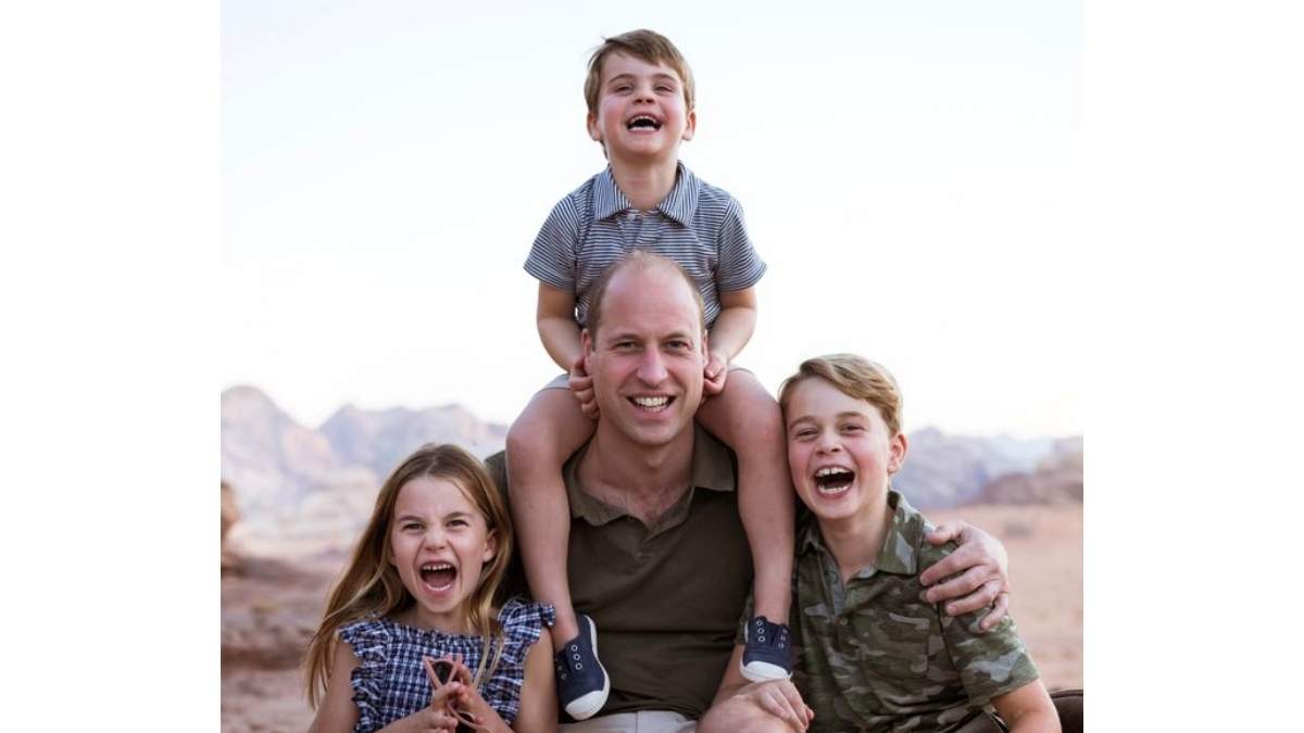 Príncipe Guillermo con sus hijos Jorge, Carlota y Luis