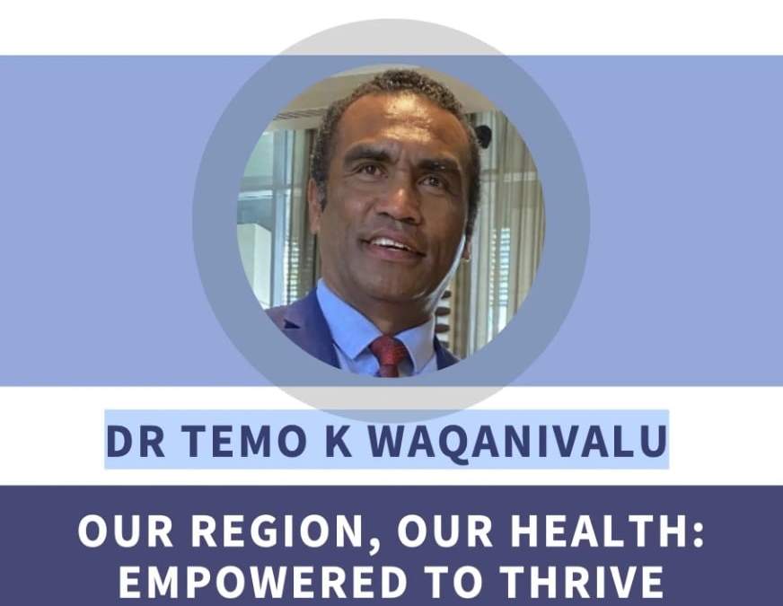 Esta imagen muestra parte de un panfleto electoral elaborado por la Organización Mundial de la Salud en septiembre de 2022 para promocionar la candidatura del doctor de Fiyi Temo Waqanivalu a la dirección de la OMS en el Pacífico Occidental. La OMS conocía una denuncia previa de agresión sexual contra uno de sus trabajadores que fue acusado por otro incidente similar en Berlín en octubre, según documentos internos a los que ha tenido acceso AP