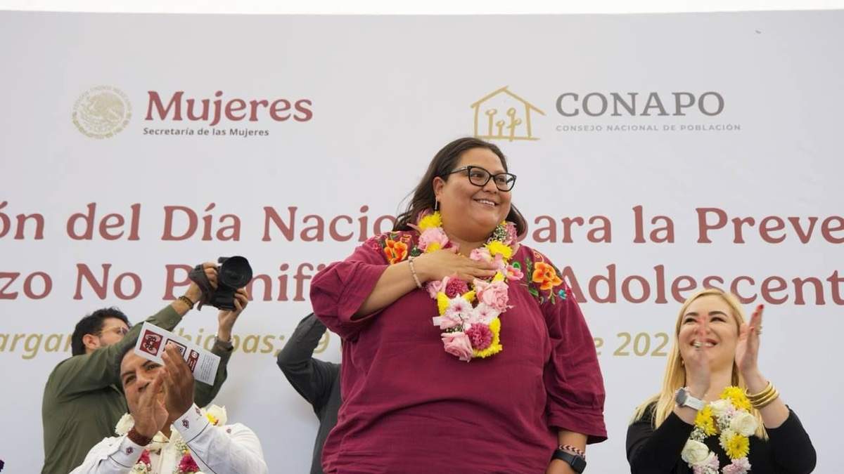 La secretaria de las Mujeres, Citlalli Hernández de visita en el municipio de Las Margaritas, Chiapas, en el marco del “Día Nacional para la Prevención del Embarazo Adolescente”