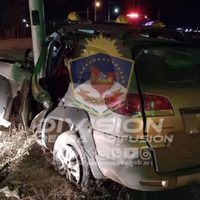 Violento choque contra una columna en la Autovía Norte