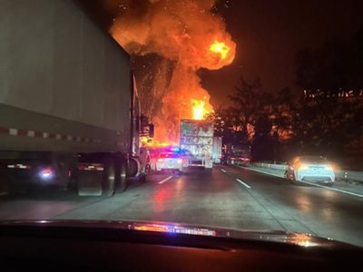 Explota y se incendia pipa de gas en la México-Querétaro; cierra la autopista en ambos sentidos