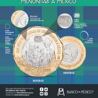 Banxico lanza moneda conmemorativa de 20 pesos sobre llegada de los menonitas a México