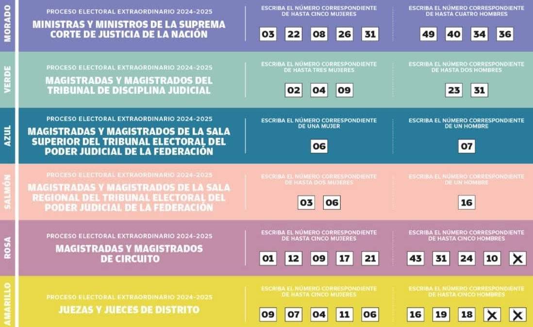 Acordeón circula en grupos de WhatsApp con los números de candidatos oficialistas