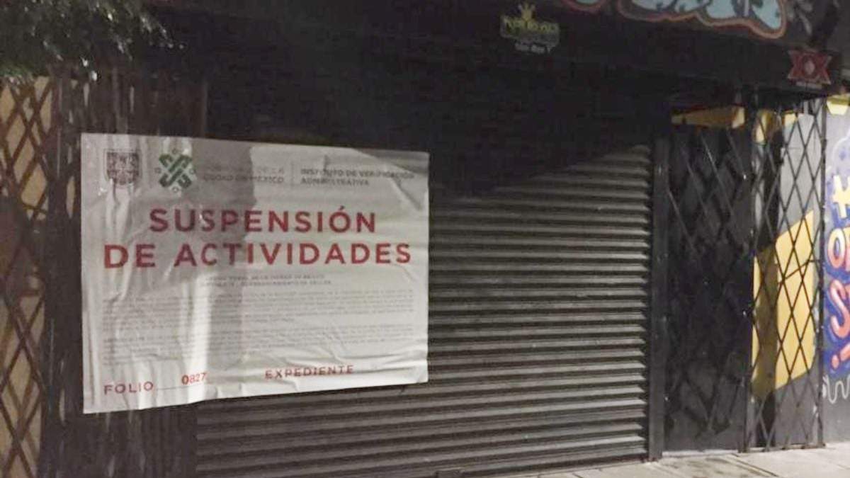 Clausura de un bar en la CDMX