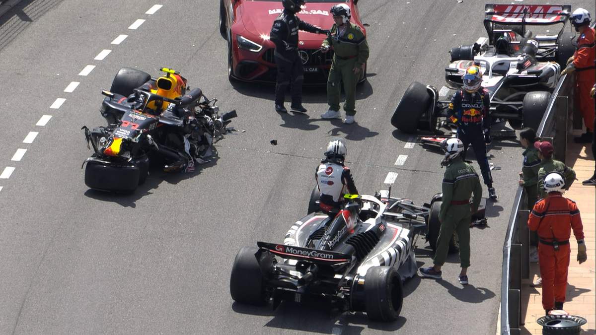 Tres autos colisionaron en el comienzo de la carrera del Gran Premio de Mónaco de formula 1 en 2024.