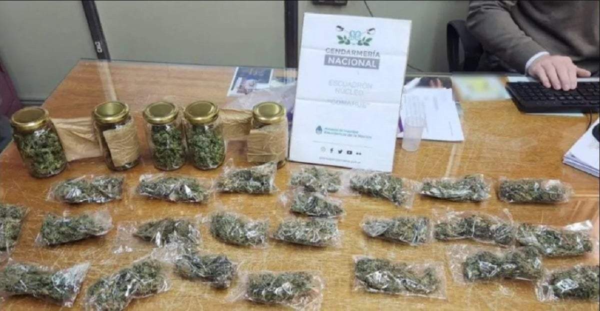 Los envoltorios y frascos con estupefacientes que descubrió Gendarmería en Senillosa. Fuente: (Noticias Nqn)