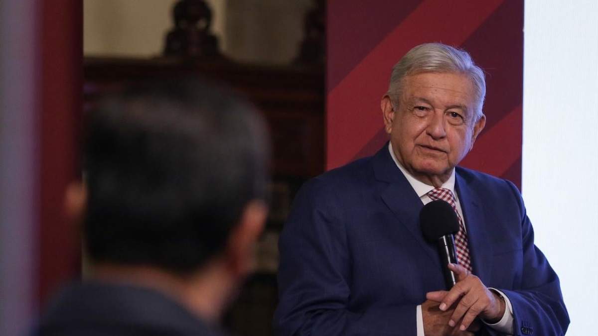 El presidente durante la conferencia de prensa en Palacio Nacional