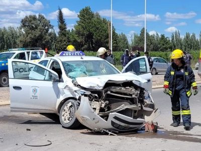 Triple choque entre un taxi, una camioneta y un colectivo en Ruta 7