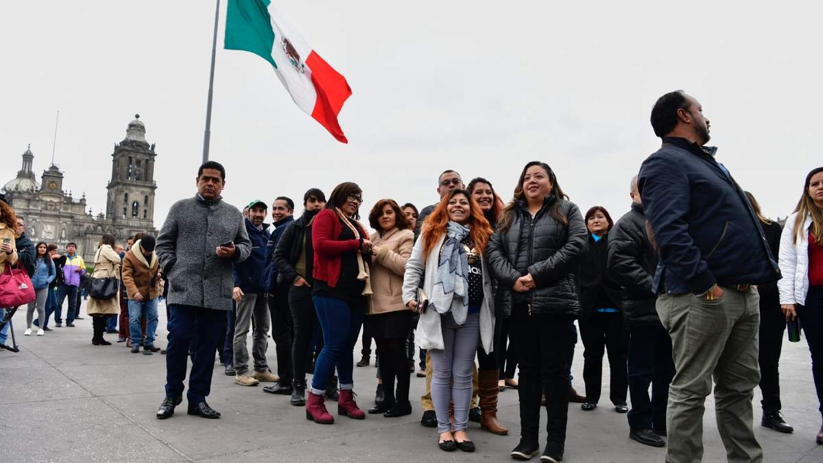 El Zócalo durante un simulacro