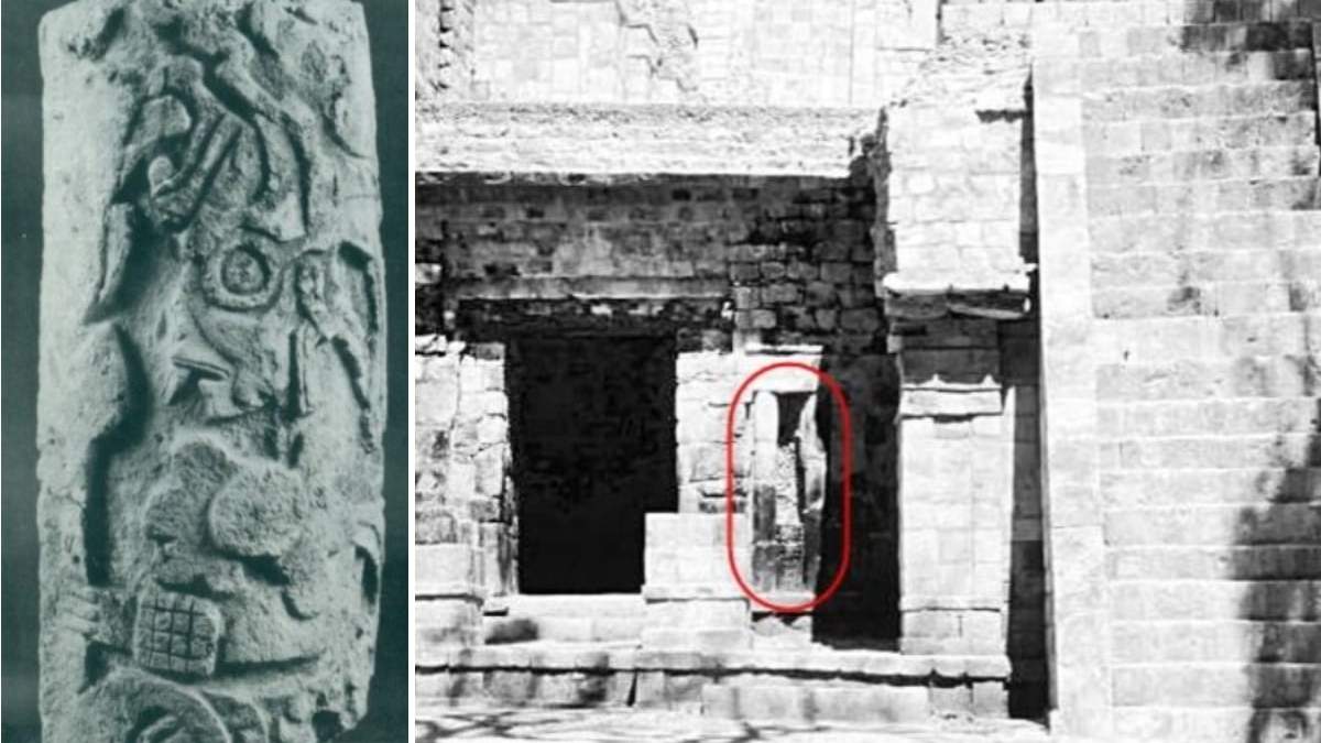 Columna extraída de Santa Rosa Xtampak, Campeche