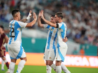 La Selección argentina, sin Messi, derrotó Venezuela