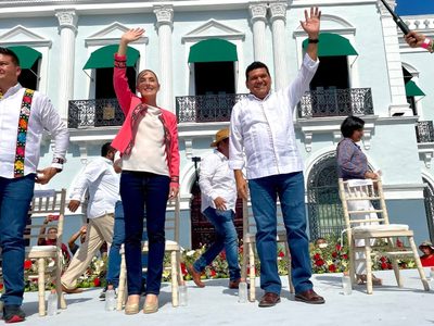 Sheinbaum niega división en Morena por la candidatura presidencial y llama “hermano” a Adán Agusto
