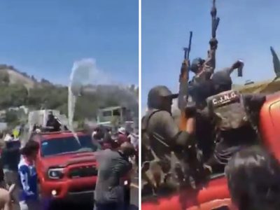 A cubetazos, civiles y presuntos integrantes del CJNG celebraron el Sábado de Gloria (Video)