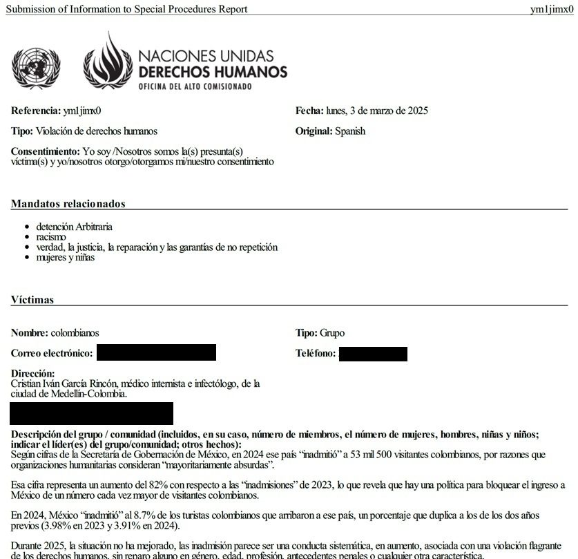 Denuncia ONU