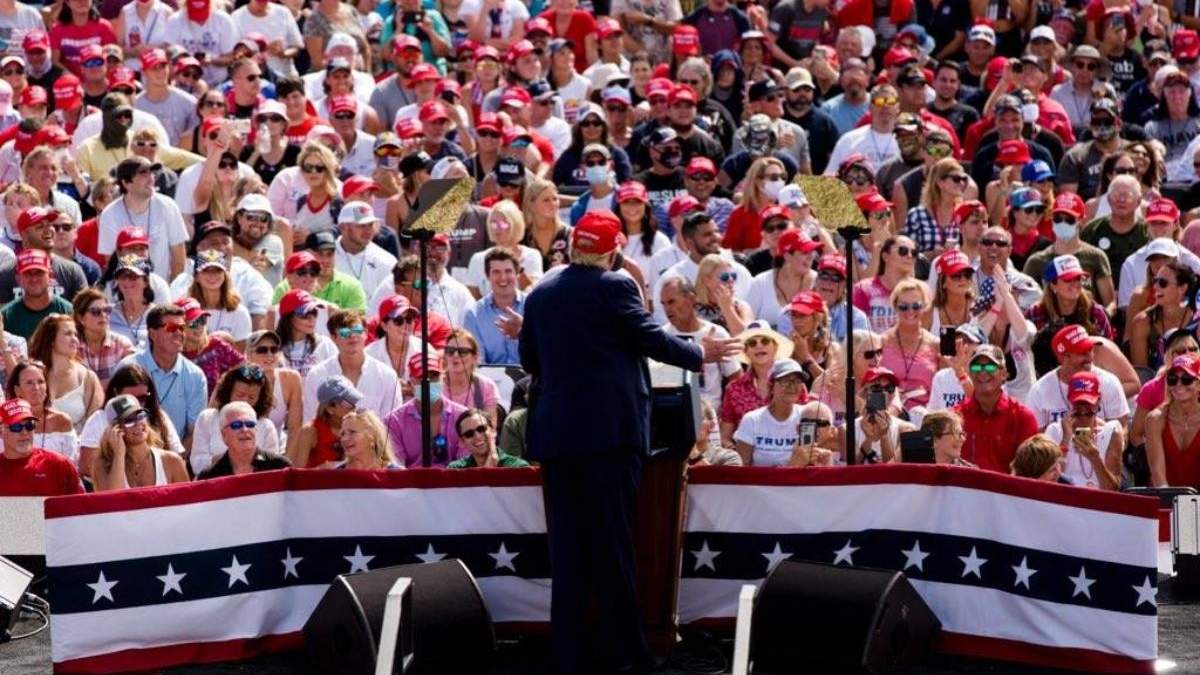 El presidente de Estados Unidos, Donald Trump, en un mitin