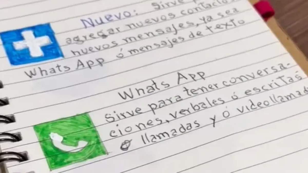 El tierno viral de un abuelo con apuntes para aprender a usar su teléfono
