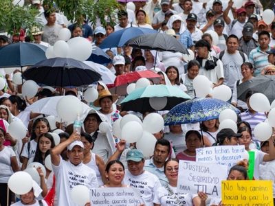 Desplazados de Tila marcharon para exigir paz en su municipio