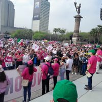 Marcha en defensa del INE congrega a 25 mil personas en NL