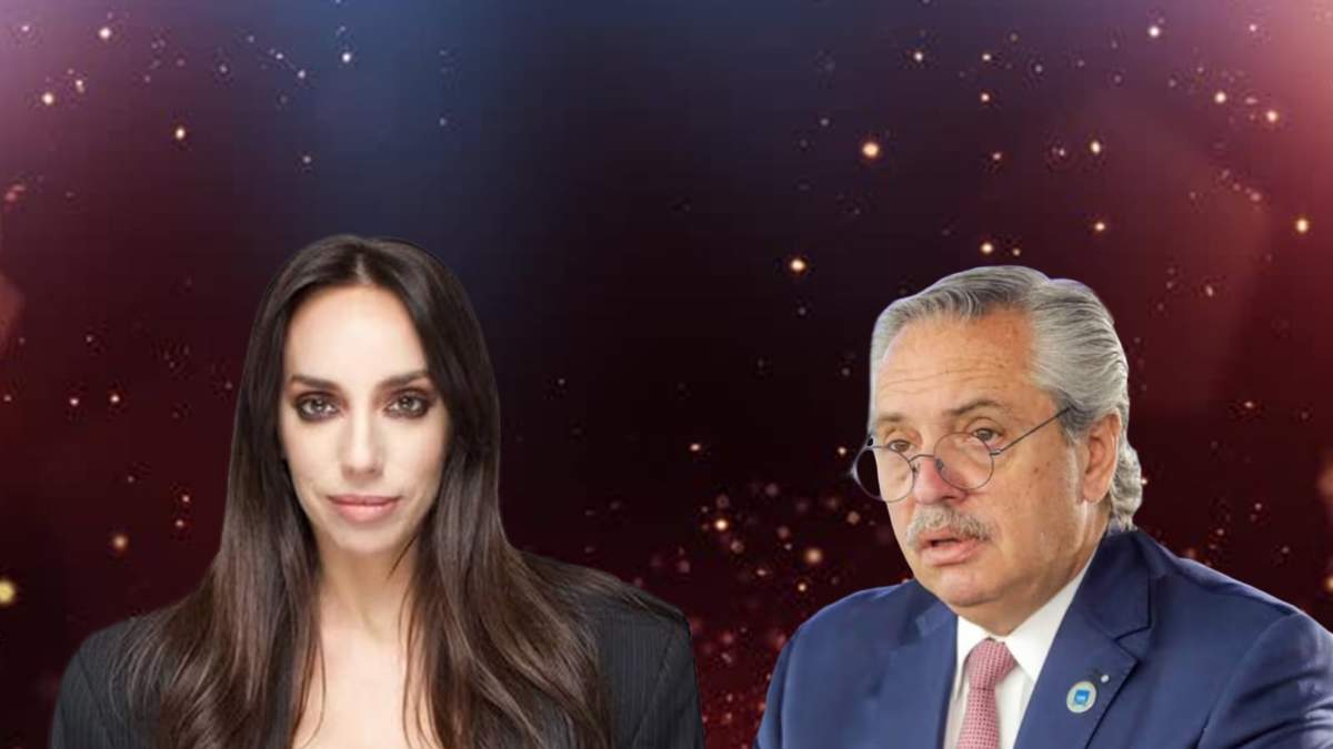 Tamara Pettinato y Alberto Fernández. Fuente: (Minuto Neuquén)