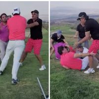 Captan en video pelea en campo de golf y se viraliza