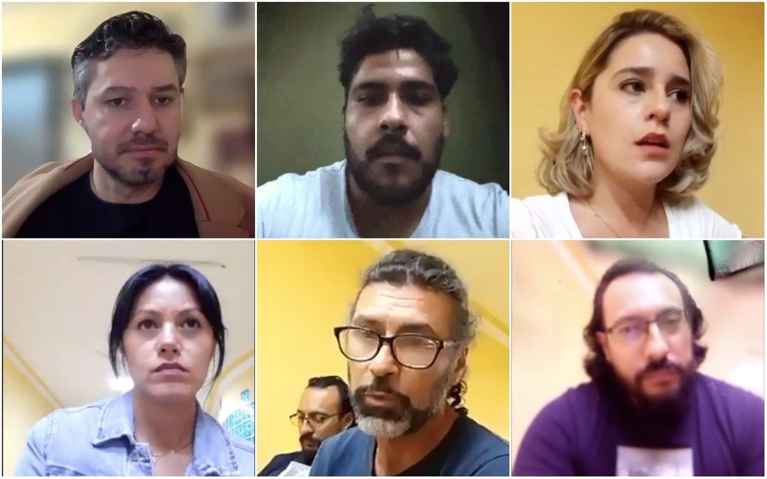 Valencia, Díaz, Cervantes, Jiménez y León. Foto Captura de pantalla Proceso