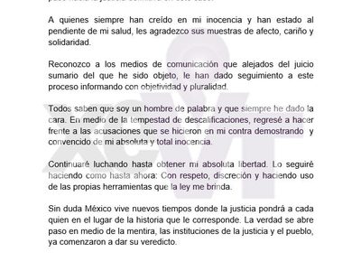 Prisión domiciliaria, primer paso para demostrar mi 'absoluta” inocencia: Granier