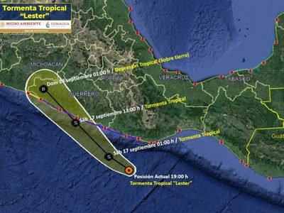 La tormenta “Lester” arruina el puente a vacacionistas en Guerrero y Oaxaca