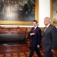 Peña y López Obrador en Palacio Nacional