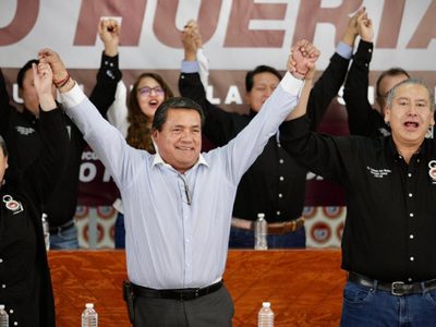 Julio Huerta, coordinador de campaña de Sheinbaum en Puebla, presume apoyo de la CTM y de Soto